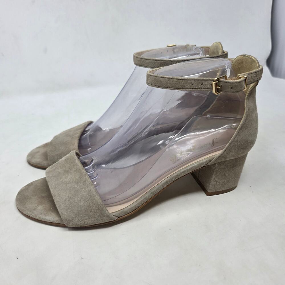 Free People Ankle Strap Block Heel Sandals Suede Made in Spain Women's 9